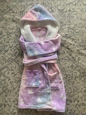 Kids Fluffy Pastel Coloured Unicorn Dressing Gown