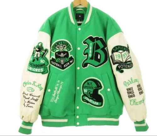 Varsity jacket green white - varsity,