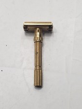 Vintage Gillette Aristocrat Gold Plated Slim Adjustable Dial Safety Razor