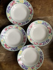 4 Royal Norfolk Bowls Floral Design 20cm Diameter 4cm Deep