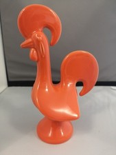 Fabulous Orange Portuguese Style Rooster Ceramic Figurine Ornament