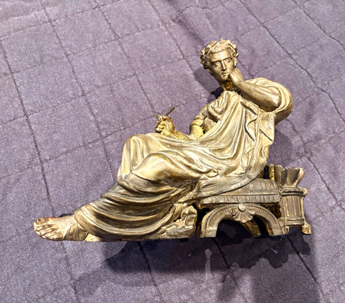 Antique spelter clock topper - spelter,