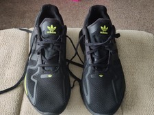 Men's ADIDAS ZX 2K FLUX Core Black/Solar Yellow Trainers FV8486. UK Size 8.