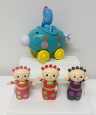 In The Night Garden Set Of Tombliboo Figures & Push & Go Pinky Ponk Vehicle 