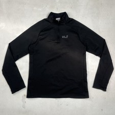 Mens Jack Wolfskin Black Half Zip Activewear Fleece Size L