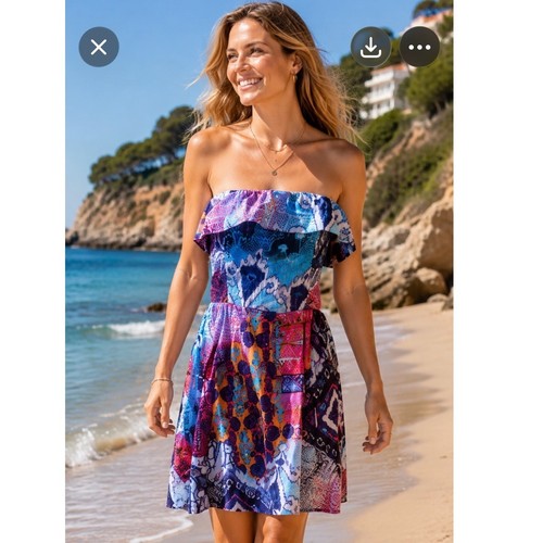 Strapless patchwork ruffle - op,