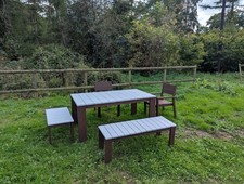 Blue And Brown Garden Furniture Set