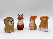 Set of 4 Wooden carved wood