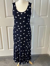 Attitudes by Renee Jersey Dress - Navy with Lip Print - Size M