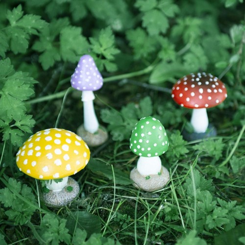 4pc toadstool garden ornaments - 4pc,
