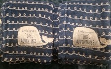 2 x Whale Blue Fleece Blanket