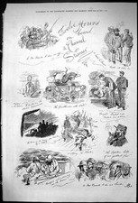 Old Antique Print 1875 Twelve