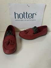 Hotter Abbeyville Red Leather Shoes Size UK 8 EU 42
