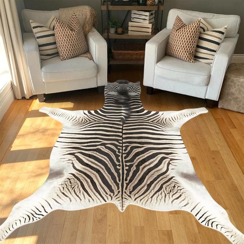 Zebra rug faux - rug, hide