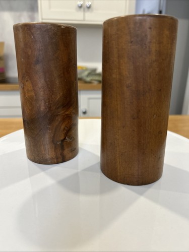 Vintage wooden vases - vintage, 14cm
