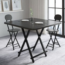Black compact dining room - dining,
