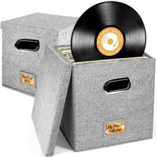 Vinyl Record Storage Box W/