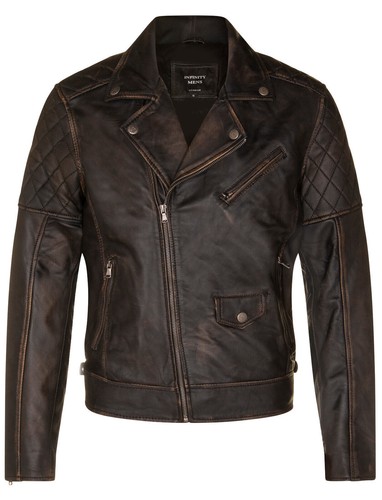 Mens cross zip - black, leather