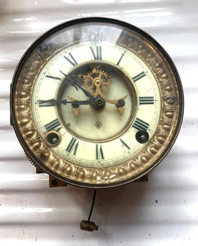 Antique enamel wall - clock, dial