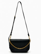 Zara Crossbody Bag with Detachable Chain Strap Black Clasp Closure Medium