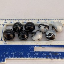 Vintage Agate Marbles Specialist Collectors Black/ White  Theme Zebra Design