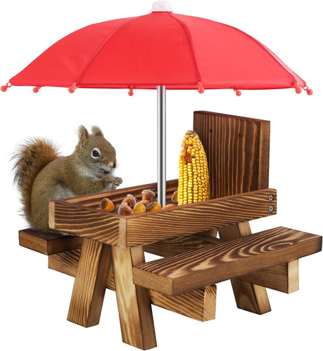 Squirrel feeder table with - feeder,