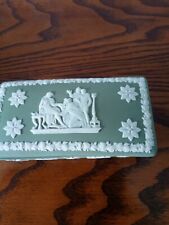 Wedgewood Green Jasper Ware, Two Boxes With Lids, Some Damage On Both Boxes .