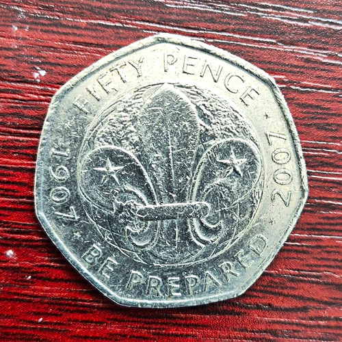 2007 elizabeth 50p coin - 2007, uk