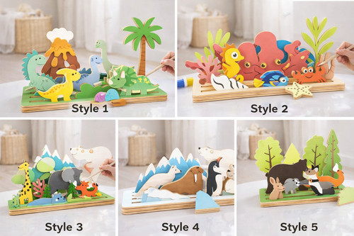 Montessori wooden animal - wooden,