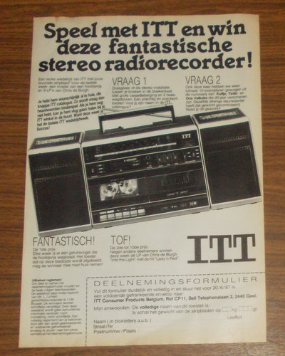 Rare advertising itt - itt, touring