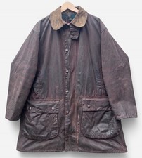 Barbour Northumbria Two Crest Vintage Dark Brown Wax Jacket - C44 112 cm