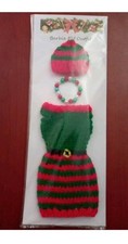 Handmade Barbie Christmas Elf Dress and Hat Outfit with Necklace 