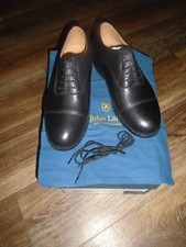 RAF MENS BLACK LEATHER OFFICERS SHOES SIZE 7M JOHN LAND GENUINE ISSUE NEW