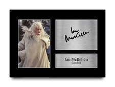 Ian McKellen Signed Printed Autograph A4 Photo Gift For a Lord of the Rings Fan