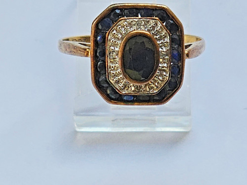 9ct gold diamond - and, sapphire