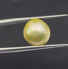 Certified 9.33 Ct Natural Basra Pearl Golden Color Loose Round Mix Cab Gemstone