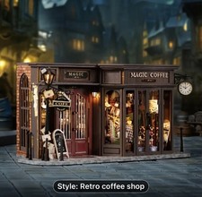 Dolls House kit  "magic coffee shop” Craft Kit With Lighting System ￼