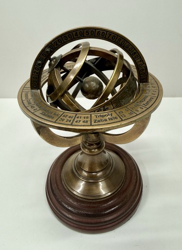 Vintage brass armillary sphere - vintage,