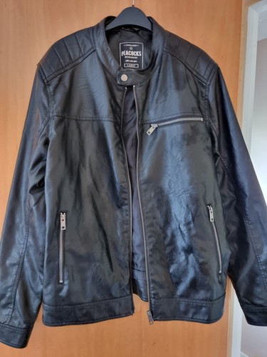 Mens faux leather bomber - faux,