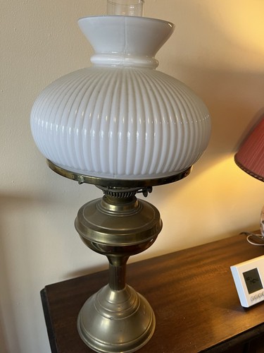 Victorian oil lamp - with, glass