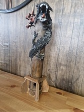 Handmade Dragon Sculpture – Wooden & Clay Fantasy Figure Decoration