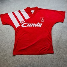 Liverpool Shirt Large Red Home Kit 1991 1992 Adidas Candy 42 44 Vintage Jersey