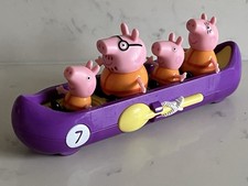 Peppa Pig Push Along Canoe With Peppa Family Set Of Figures With Life Jackets