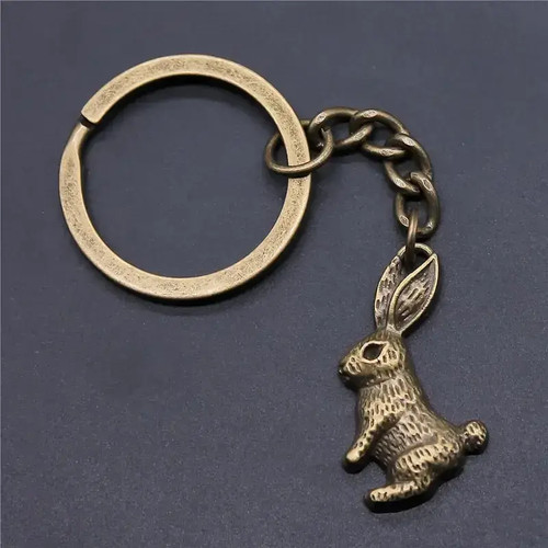 Bronze cute rabbit pendant - rabbit,