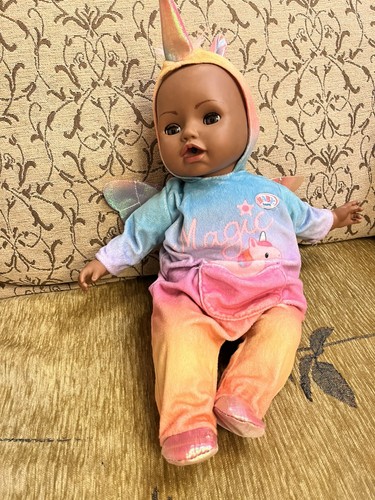 Brown baby zapf - doll, annabell