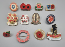 Joblot of 12 WWI WWII Remembrance Pin Badges Ulster Waterside Somme Jutland