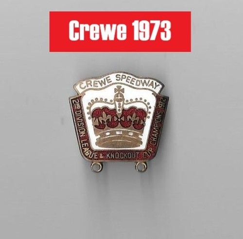 Crewe 1973 speedway - speedway, badge