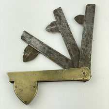 Antique 19th Century Brass & Steel War Time Or Veterinary Blood Letting Fleam