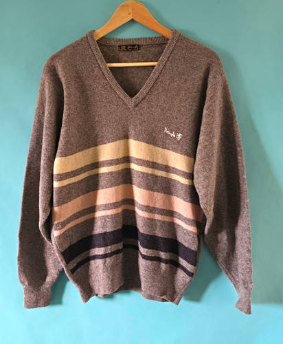 Vtg pringle men grey striped - pringle,