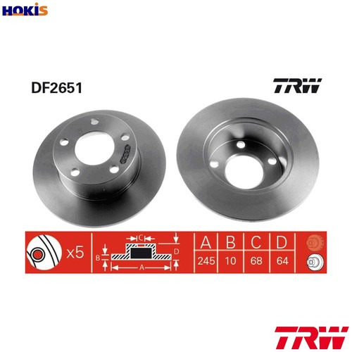 Brake disc df2651 - for, vw
